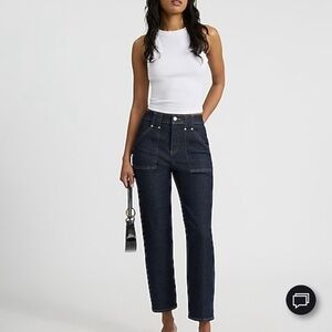 Express Dark Indigo Women's Cropped Jeans
